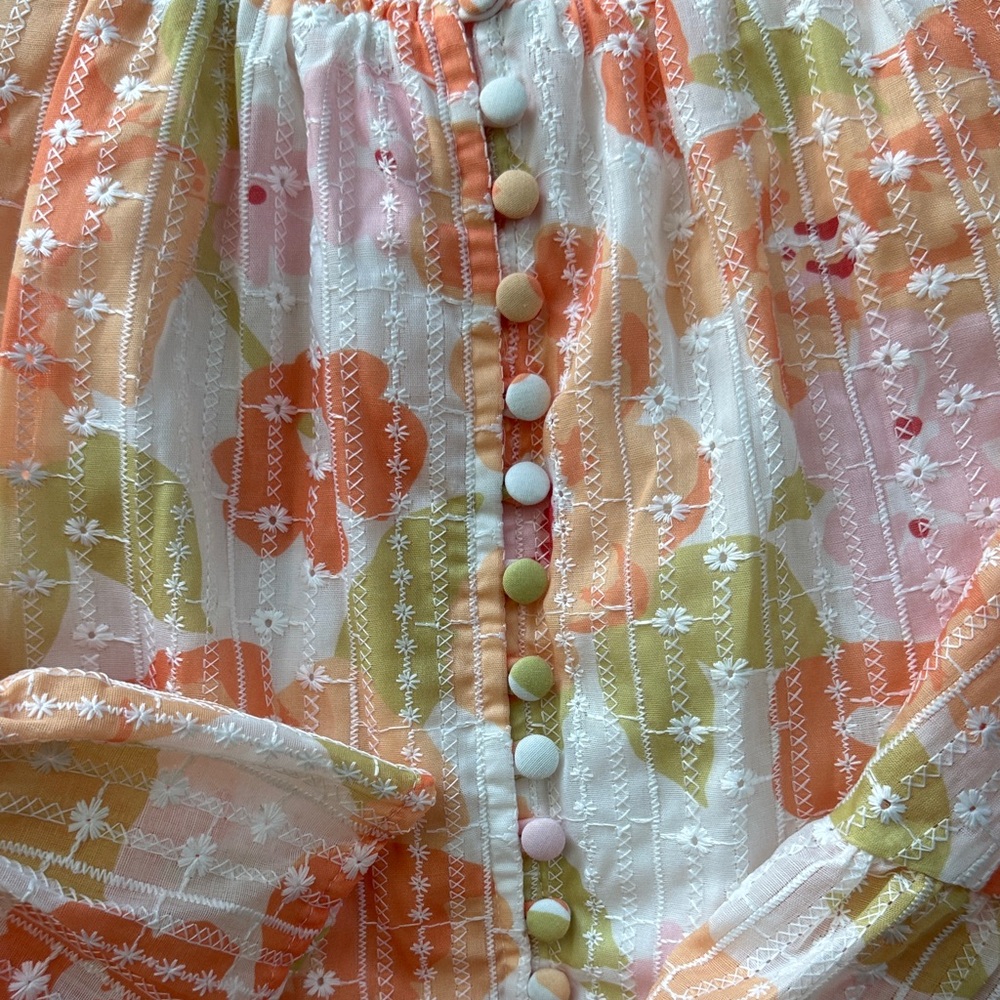 Sabo Skirt Floral Mini Dress - Pink and Orange - Picture 9 of 9